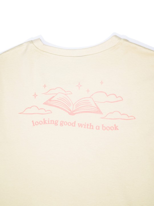 T-SHIRT "looking good with a book" - sun wood - grafika